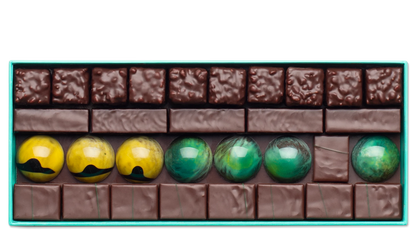 Boîte d’assortiment de chocolats signature par le chocolatier Patrick Roger 
