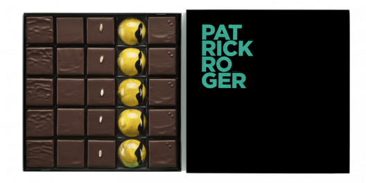 Boite assortiment praliné et ganaches chocolats noir de luxe Patrick Roger
